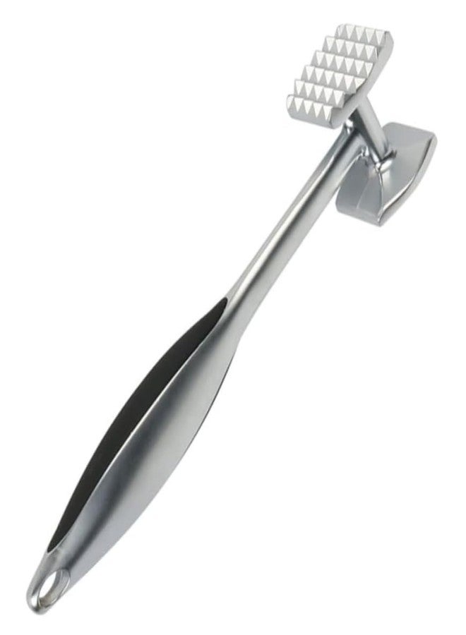 Trifecta Heavy Duty Meat Tenderizer - Double Sided Meat Mallet & Pounder Tool, Rust Proof Zinc Alloy Kitchen Hammer with Ergonomic Rubber Handle for Tenderizing Steak, Beef, Chicken, Pork - Image 1